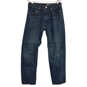 Levis Engineered Twisted Jeans Mens Dark Blue Denim Straight Fit Size 32